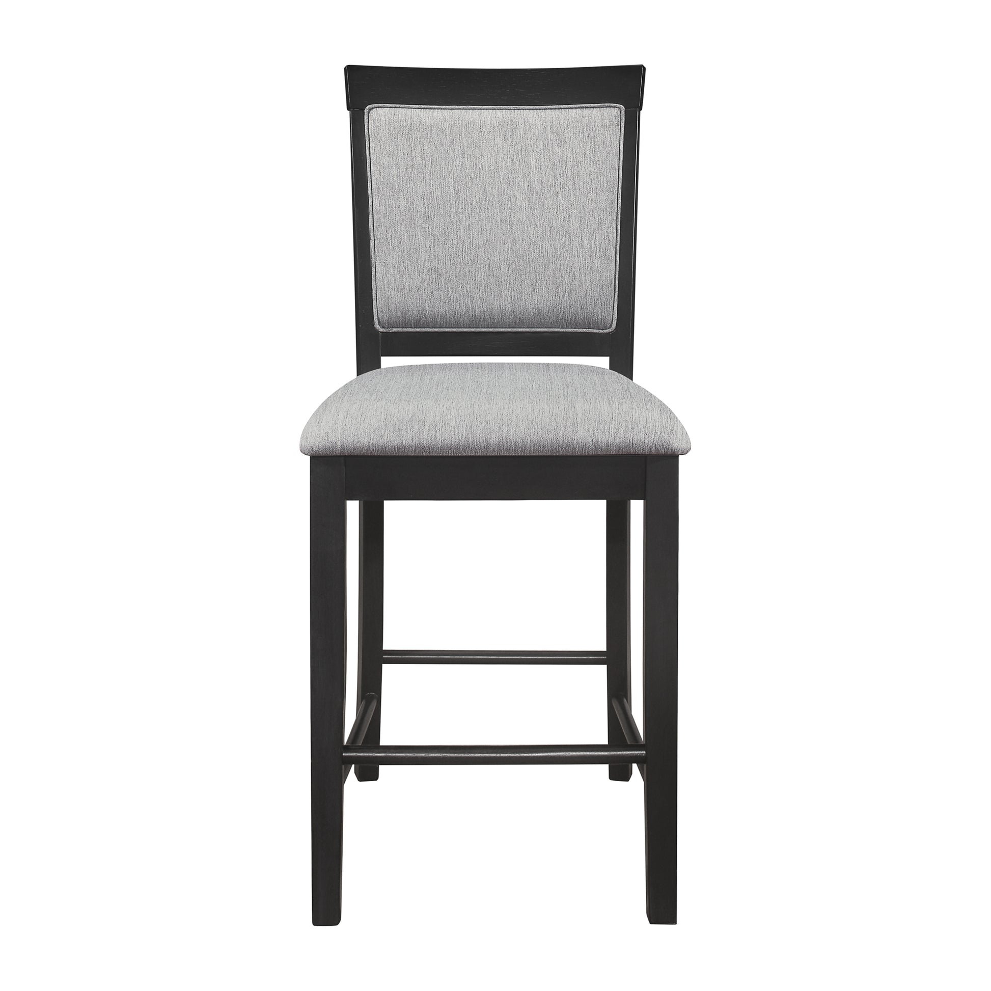 Charcoal Gray Finish Counter Height Chairs Set Of 2, Upholstered Seat And Back Casual Style Dining Kitchen Furniture Charcoal Grey Dining Room Casual Wood