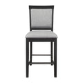 Charcoal Gray Finish 7Pc Dining Counter Height Table With Base Storage And 6 Counter Height Chairs Set Casual Style Dining Kitchen Wooden Furniture Wood Wood Charcoal Grey Seats 6 Wood Dining Room Casual Rectangular Dining Table With Chair Wood