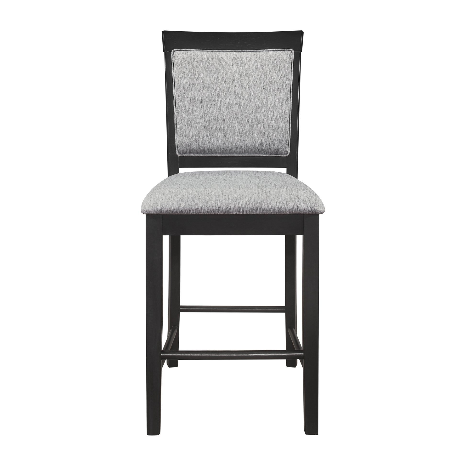 Charcoal Gray Finish 7Pc Dining Counter Height Table With Base Storage And 6 Counter Height Chairs Set Casual Style Dining Kitchen Wooden Furniture Wood Wood Charcoal Grey Seats 6 Wood Dining Room Casual Rectangular Dining Table With Chair Wood