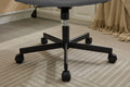 Armless Office Desk Chair With Wheels: Pu Leather Cross Legged Wide Chair,Comfortable Adjustable Swivel Computer Task Chairs For Home,Office,Make Up,Small Space,Bed Room Smoke Grey Antique Fiber Foam And Polyester Fiber Pad Pvc