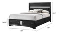 Matrix Traditional Style Full Size Storage Bed Made With Wood In Black Box Spring Not Required Full Black Wood Bedroom Traditional Storage Included Solid Wood Mdf Wood