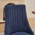 Rayon Cloth Flocking Linen Dining Chairs Channel Kitchen Dinner Chair Comfy Fabric Upholstered Accent Chair For Dining Room With Curved Solid Wood Legs,Set Of 2 Blue , Sw1847Bl Blue Light Brown Dining Room American Design,American Traditional Dining