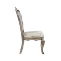 Beige And Platinum Tufted Arm Chair Set Of 2 Solid Multi Dining Room Foam Tufted Back Set Of 2 Wood Fabric