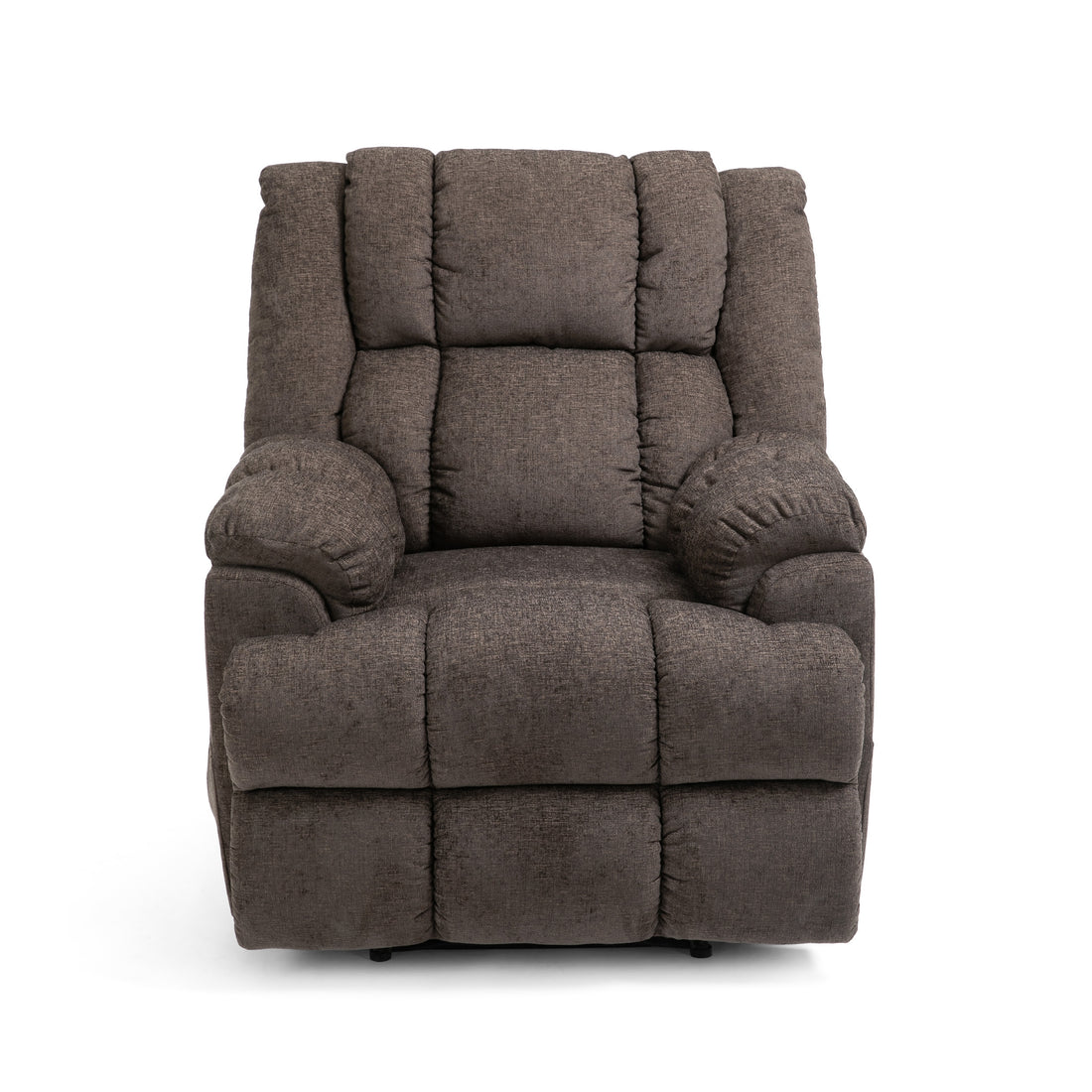 Massage Recliner Brown Fabric