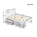 Full Size Wood Platform Bed With Removable Storage Shelves, Built In Two Storage Drawers For Added Convenience, White Full White Wood