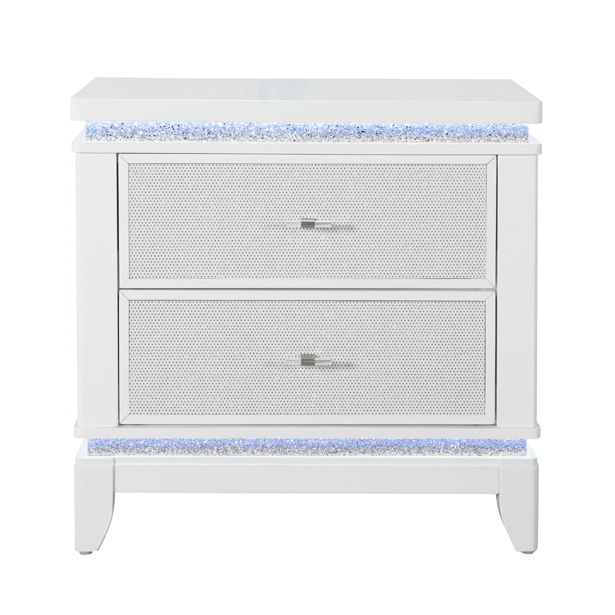Adalid White Nightstand White White 2 Drawers Square Bedroom Contemporary Dovetail Joints Rubberwood White Wood Solid Wood Mdf
