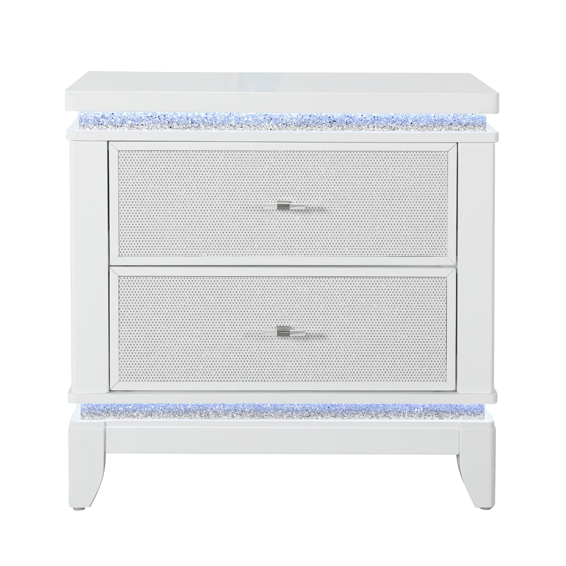 Adalid White Nightstand White White 2 Drawers Square Bedroom Contemporary Dovetail Joints Rubberwood White Wood Solid Wood Mdf