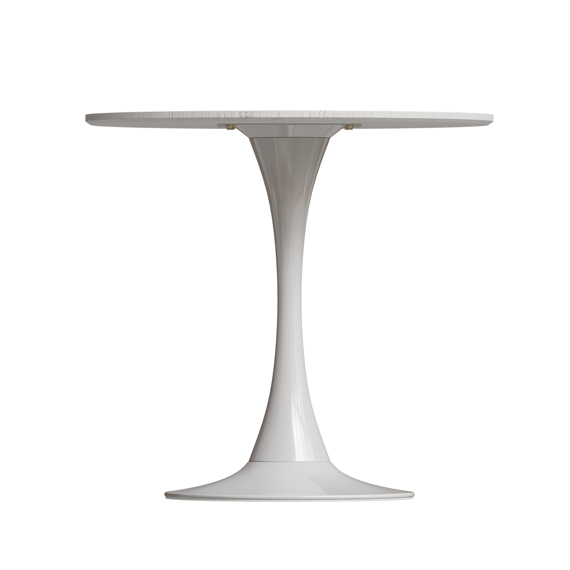 31.4 "Round Dining Table, Medieval White Tulip Dining Table, 2 3 Person Metal Base Dining Table, Easy To Assemble Casual Coffee Table, Office Desk White Mdf