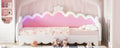 Twin Extending Daybed With Led Lights, Modern Upholstered Princess Daybed With Crown Headboard,White Twin White Wood