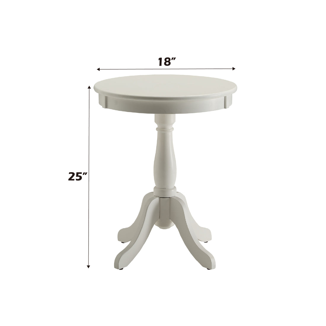 Alger White Finish Accent Table White Synthetic Wood