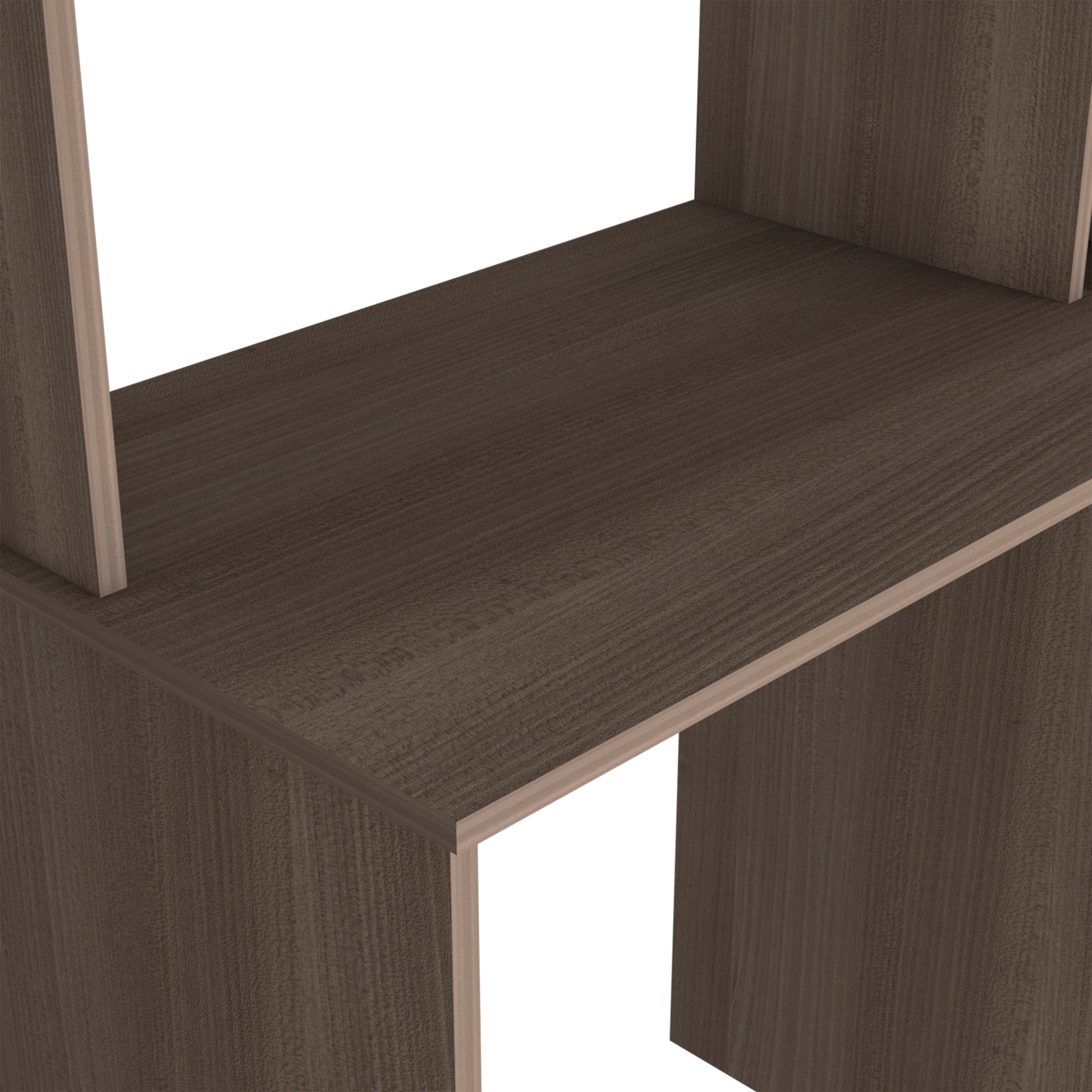 Aramis Desk, Five Shelves, Two Superior Shelves, Smokey Oak Gray Particle Board Particle Board