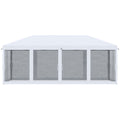 Outsunny 10' X 20' Pop Up Canopy Tent With Netting, Heavy Duty Instant Sun Shelter, Large Tents For Parties With Carry Bag For Outdoor, Garden, Patio, Cream White White Steel