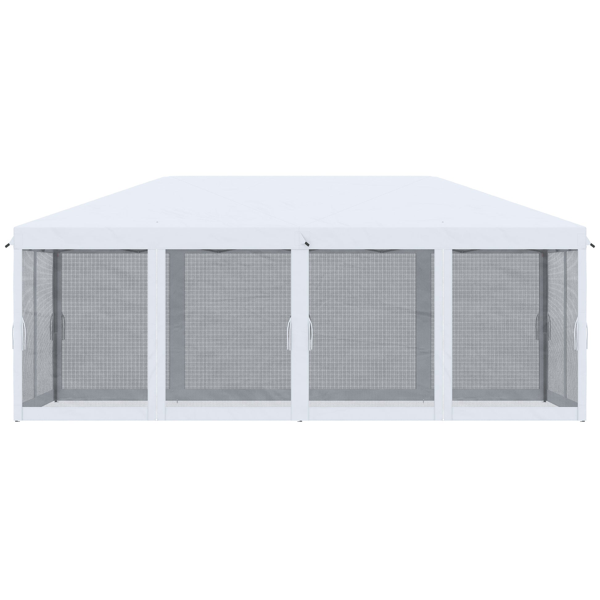 Outsunny 10' X 20' Pop Up Canopy Tent With Netting, Heavy Duty Instant Sun Shelter, Large Tents For Parties With Carry Bag For Outdoor, Garden, Patio, Cream White White Steel