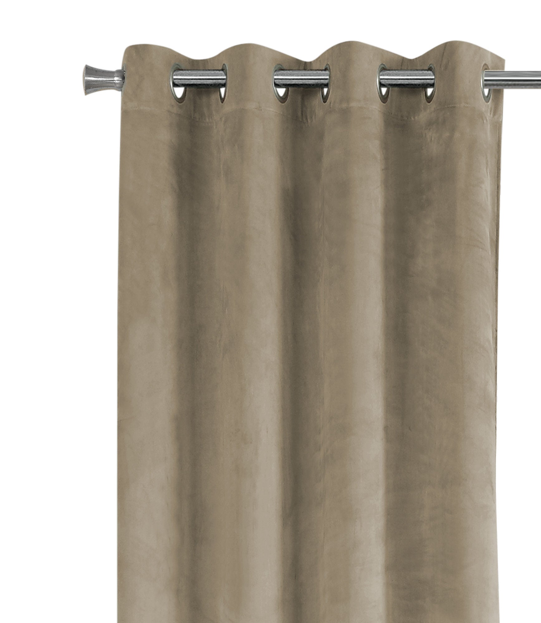 Curtain Panel, 2Pcs Set, 54"W X 95"L, Room Darkening, Grommet, Living Room, Bedroom, Kitchen, Beige Velvet, Contemporary, Modern Beige Polyester