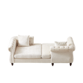 81 Inch Chenille Face To Face Chaise Lounge With Two Pillows,Nailhead Trim,Button Tufted Design And Rolled Arms For Lounge, Living Room And Office Beige Chenille 1 Seat