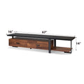 Elling Walnut & Black Finish Tv Stand Walnut Black 50 59 Inches Synthetic Wood