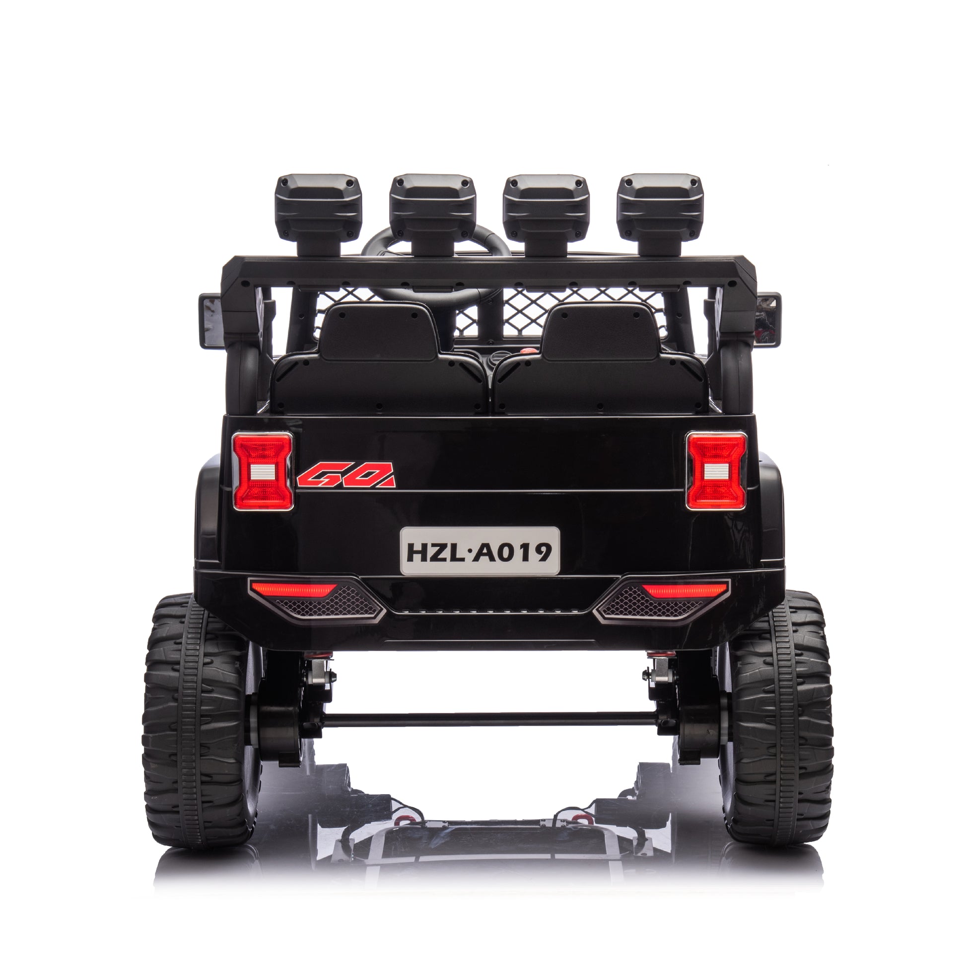 Black,24V 2 Seater Ride On Truck Car, 4Wd Motors, With 2.4G Remote Control,Metal Suspension,Soft Start,Music, Led Light,Outdoor Off Road Electric Car,Toys Gifts Black 100 149 Lbs Iron Plastic Iron