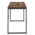 Weathered Oak And Black Writing Desk With Metal Sled Base Black Brown Wood Metal