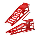 2 Pack Hydraulic Car Ramps 5T 11000Lbs Low Profile Car Lift Service Ramps Truck Trailer Garage,Height Hydraulic Vehicle Ramps Red Red Metal