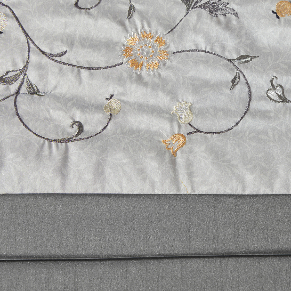 Embroidered 7 Piece Comforter Set Yellow Queen Queen Yellow Polyester