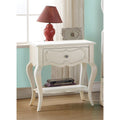 Pearl White 1 Drawer Nightstand With Shelf White 1 Drawer Bedroom Rectangle Shelf White Pine