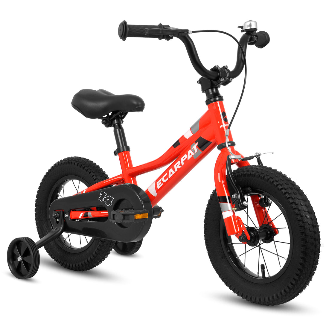 A14117 Ecarpat Kids' Bike 14 Inch Wheels, 1 Speed Boys Girls Child Bicycles For2 4Years, With Removable Training Wheels Baby Toys, Front V Brake, Rear Holding Brake Red 50 99 Lbs Cute Polyurethane Foam 3 To 4 Years Carbon Steel Indoor & Outdoor Use