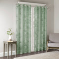 Palm Leaf Burnout Window Sheer Sage Green 50X95
