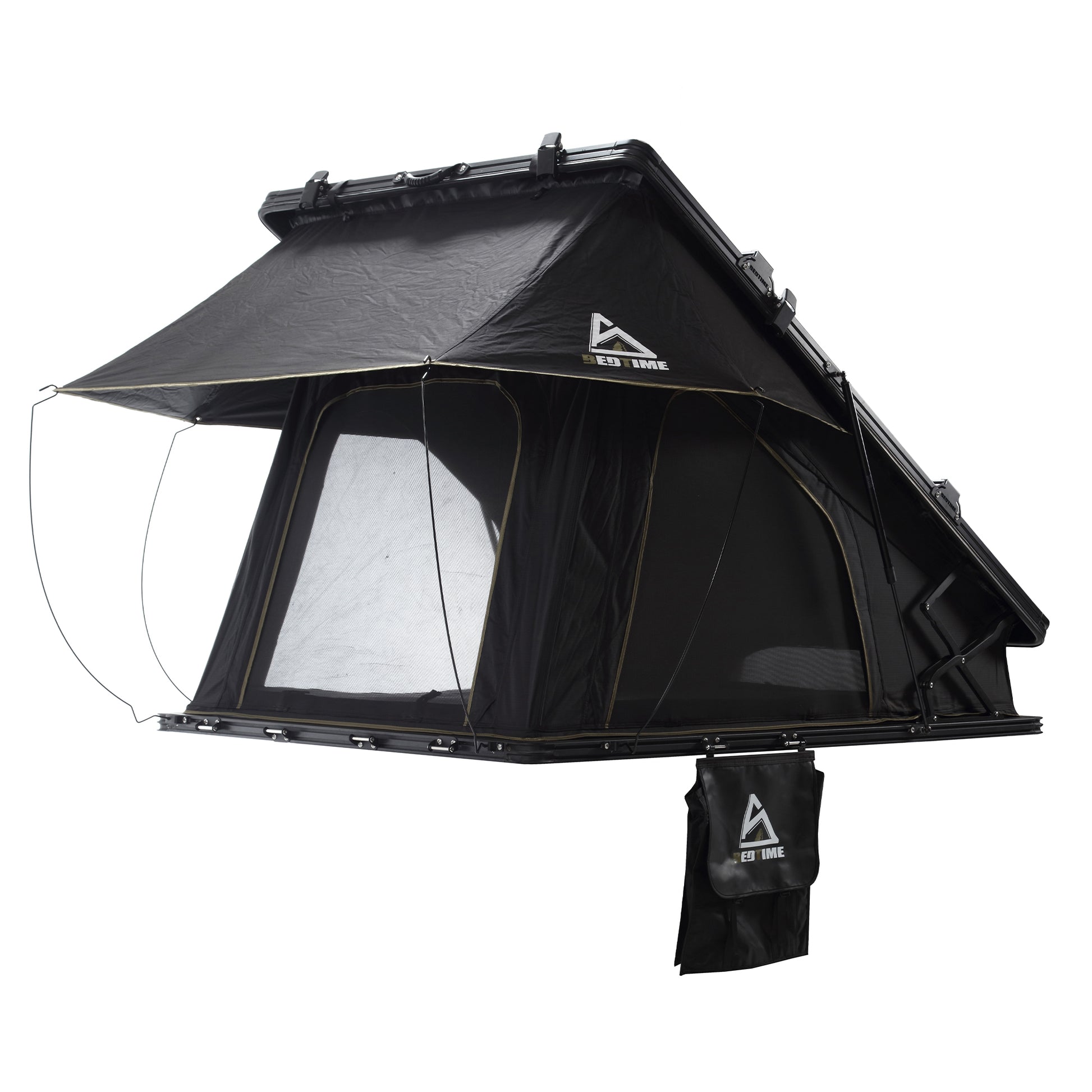 Bedtime Hard Shell Rooftop Tent Honeycomb Aluminum,Hydraulic Support,Three Second Speed Open,Roof Rack,High Sunscreen&Water Resistance Level,Sturdy,Better Ventilation For 2 3 People Car Suv Truck