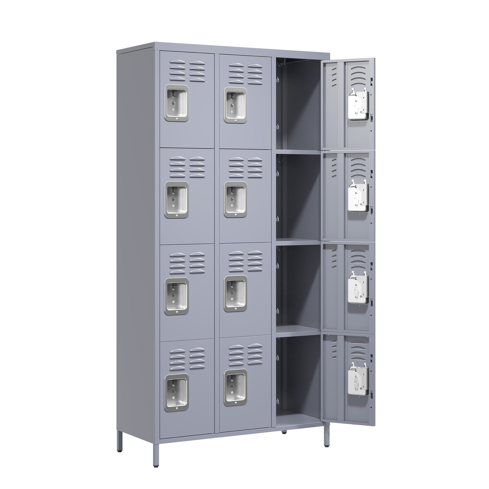 12 Door 72"H Metal Lockers With Lock For Employees,Storage Locker Cabinet For Home Gym Office School Garage,Gray 5 Or More Spaces Gray Primary Living Space Door Locks Modern Metal