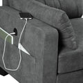 Oversized 86.1'' L Shaped Modular Sectional Couches With Usb Ports, Lumbar Pillows Gray Velvet Wood Primary Living Space Medium Soft Cushion Back Extra Heavy Duty Foam Foam Spring 5 Seat