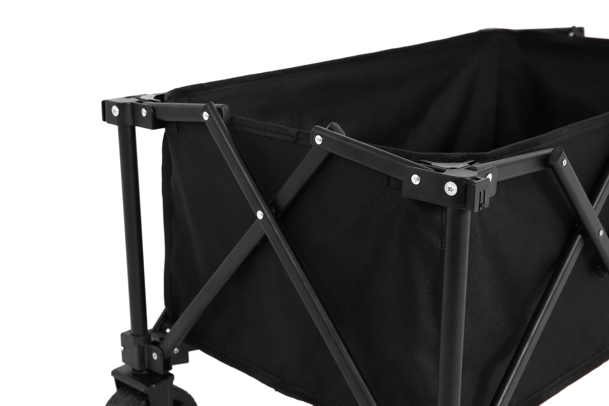 Folding Wagon Carts,Folding Wagon Cart With All Terrain Wheels,Heavy Duty Garden Carts With Adjustable Handle,Outdoor Utility Wagon For Camping Shopping Sports Fishing Black Black Steel