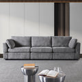 Modular Sofa Grey Chenille Fabric, Simple And Grand, The Seat And Back Is Very Soft. This Is Also A Knock Down Sofa Grey Brown Chenille Wood Primary Living Space Medium Firm Light Duty Victorian Rectangle Acacia Rolled Arms Chenille 3 Seat