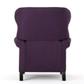 Accented Push Back Recliner Chair With Rolled Arms In Plum, Enjoy Cocooning Comfort Plum Fabric