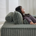 62.5 Inch Corduroy Sponge Sofa Lounge Chair,No Assembly Required,Fluffy Modern Sleeper Chair For Indoor Living Room Bedroom Army Green Foam Corduroy 1 Seat