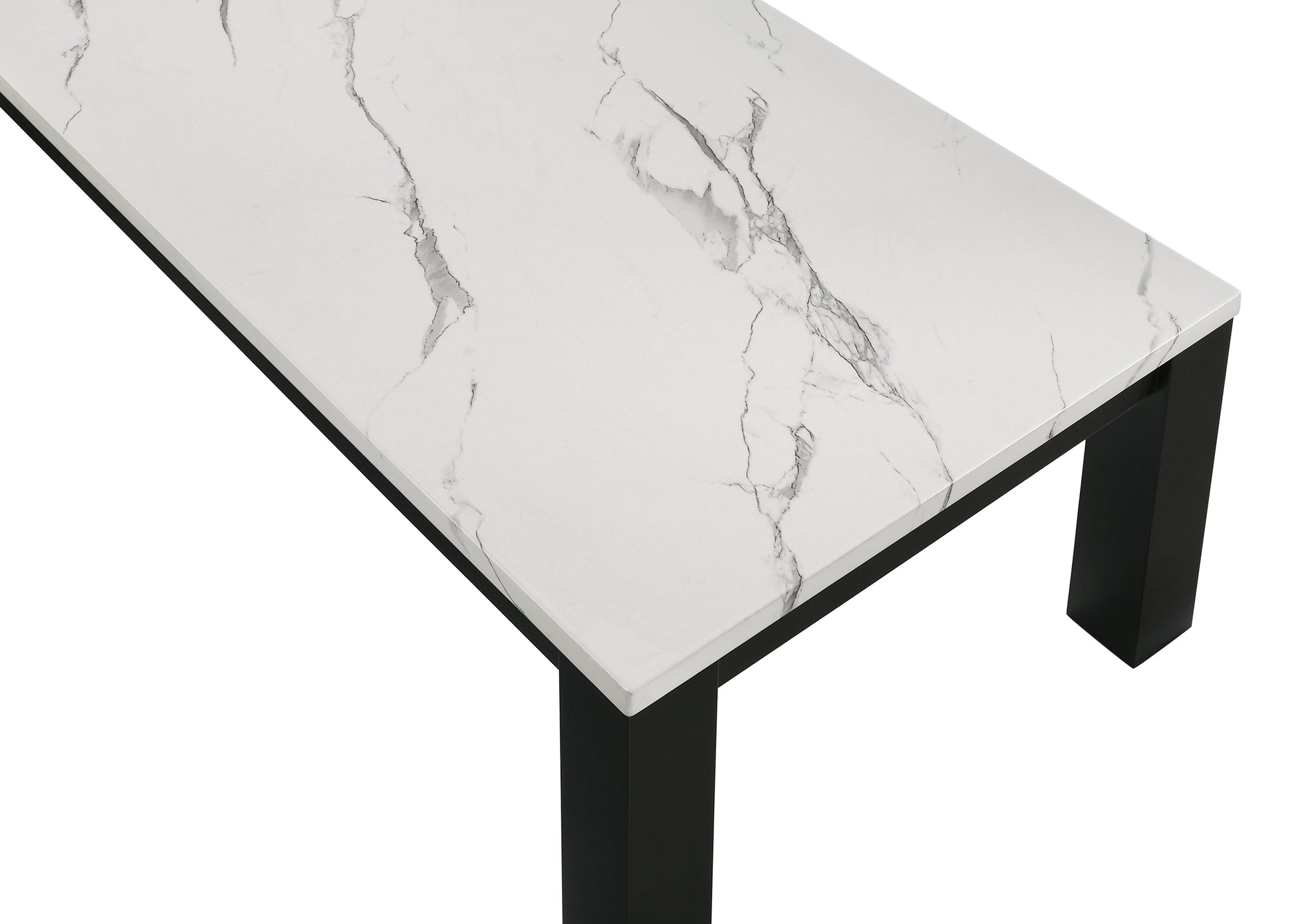 White Black 3 Piece Living Room Table Set Faux Marble Table Top Cocktail Table And Two Matching End Tables Wooden Furniture Black,White Primary Living Space Contemporary,Modern Wood