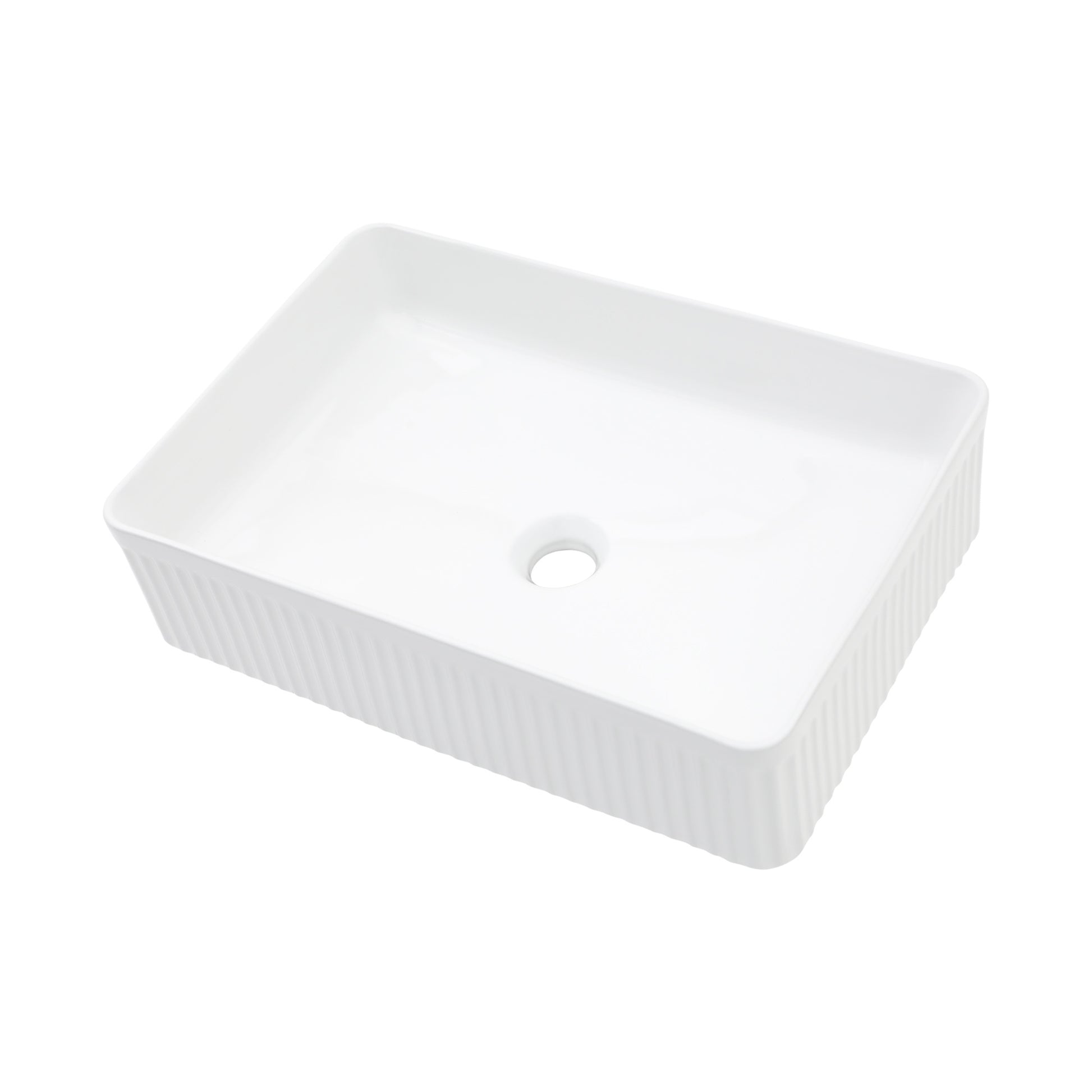 19.63"X13.69" White Ceramic Rectangular Vessel Bathroom Sink White Ceramic