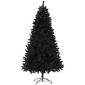 Homcom 9Ft Tall Artificial Christmas Tree, Unlit Xmas Tree With 2132 Branch Tips, Auto Open, Steel Base, Holiday D Cor For Home Office, Black Black Steel