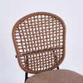 Black Leg And Orange Sennit Chair,Set Of 4,Dining Chair,Coffee Chair Orange Dark Brown Metal