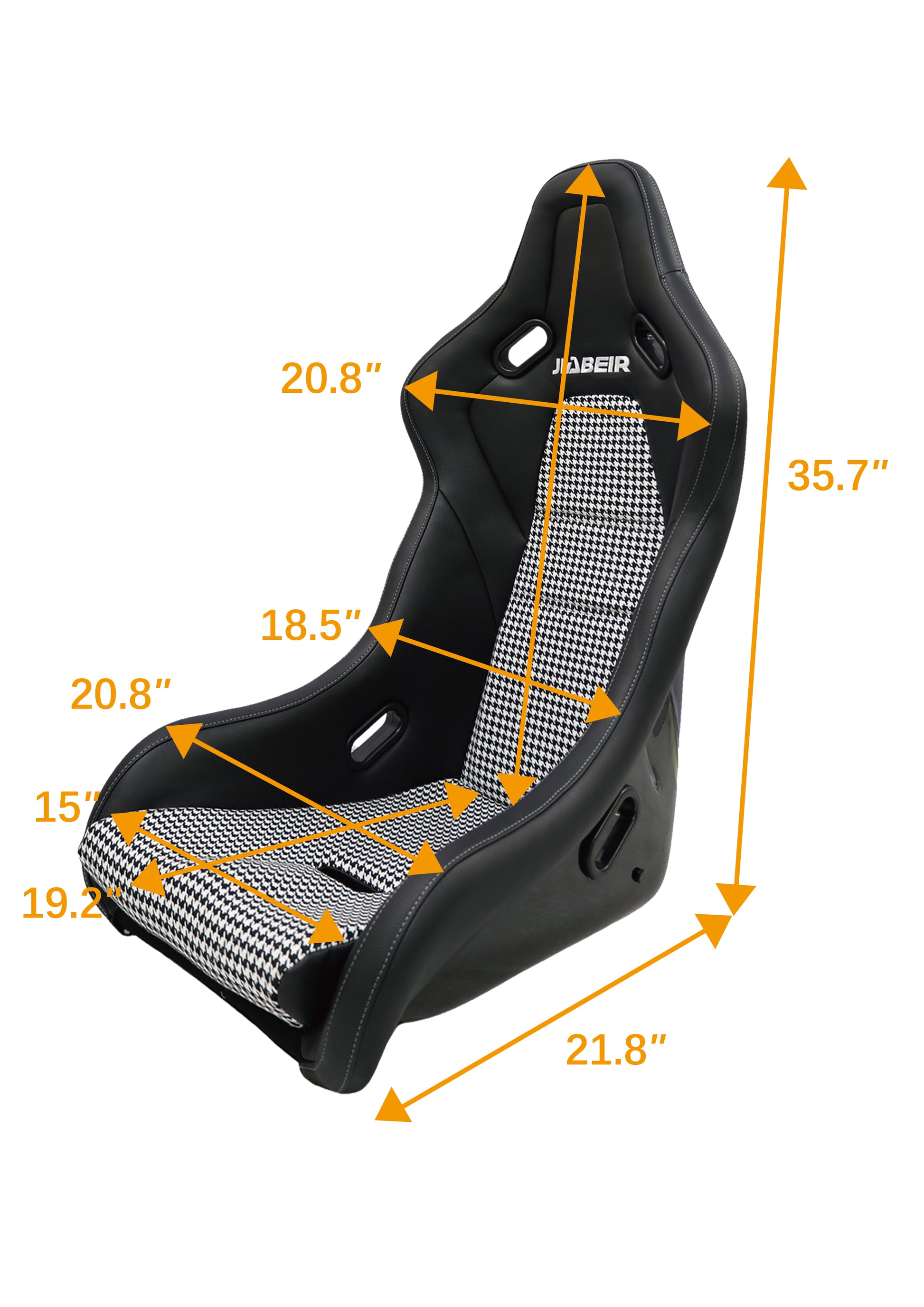 Racing Seat Black White Fiberglass