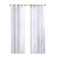 Grommet Top Sheer Bird On Branches Burnout Window Curtain Only 1 Pc Panel White Polyester