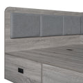 Full Size Daybed With Three Drawers And Three Storage Compartments, Gray Full Gray Mdf