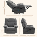 Homcom Vibration Massage Chair Recliner With Heat, Oversized Swivel Rocker Chair, Single Sofa, Teddy Fabric Manual Recliner Chair With Footrest, Remote, And 4 Side Pockets, Dark Gray Dark Gray Polyester