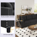 109.2''L Shaped Modular Sectional Sofa With Removable Back Cushions And 2 Pillows, Suitable For Living Rooms, Offices, And Apartments Dark Gray Polyester 5 Seat