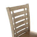 5Pcs Table Set Round Dining Table Solid Wood Modern Farmhouse Rustic Look Distressed Look Wood Grayish Brown Ladder Back Seats 4 Light Brown Dining Room Fixed Table American Design,Farmhouse,French Country,Rustic,Vintage Rubberwood Round Round Dining
