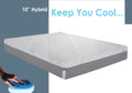 Queen Size Cypress 10'' Medium Cooling Gel Memory Edge Support Pocket Spring Removable Cover Hybrid Mattress White Gray Foam Spring Queen