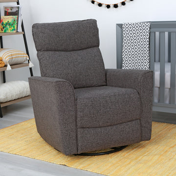 Soho Swivel Glider In Dark Grey Dark Grey Fabric