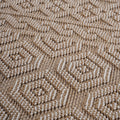 Naar Guros Collection 2X8 Mocha Geometric Indoor Outdoor Area Rug Mocha Polypropylene