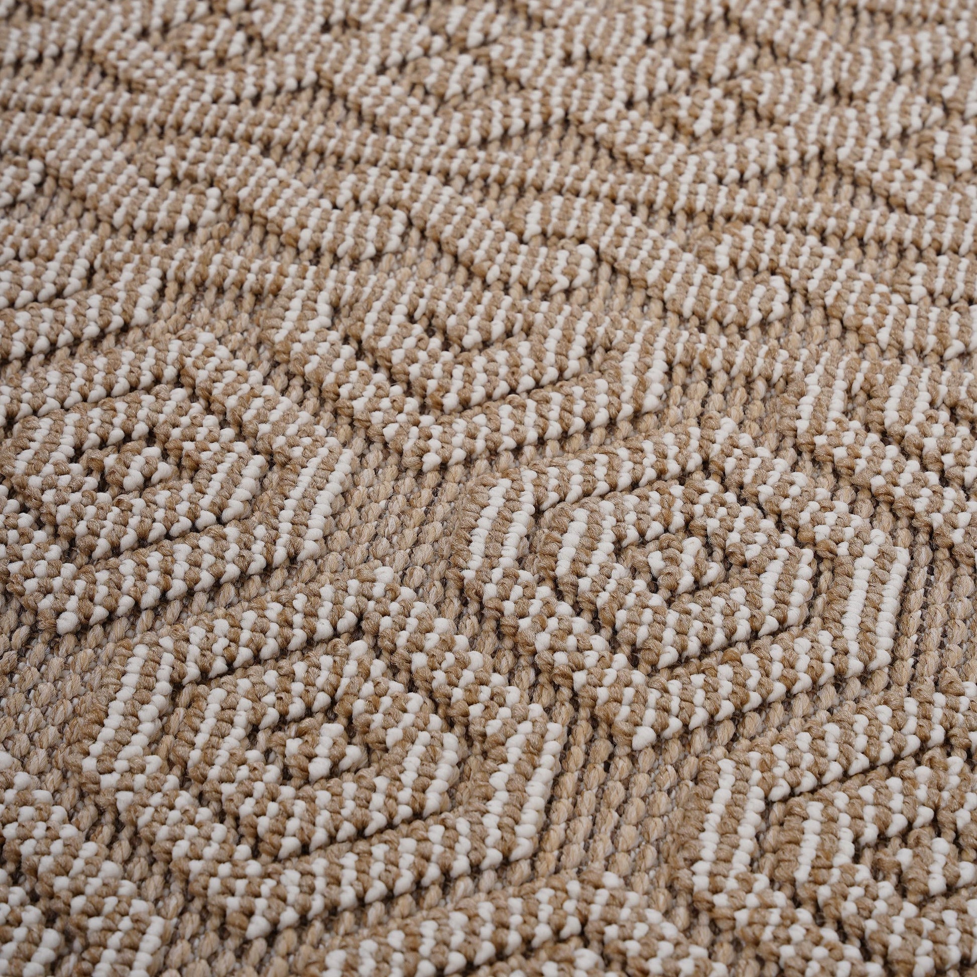 6X9 Mocha Geometric Indoor Outdoor Area Rug Mocha Polypropylene