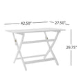 Positano 43.5'' Foldable Table White Acacia Wood