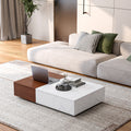 Modern Style Walnut Coffee Table With Two Storage Spaces Walnut Brown White Primary Living Space Rectangular Coffee & End Tables Wood
